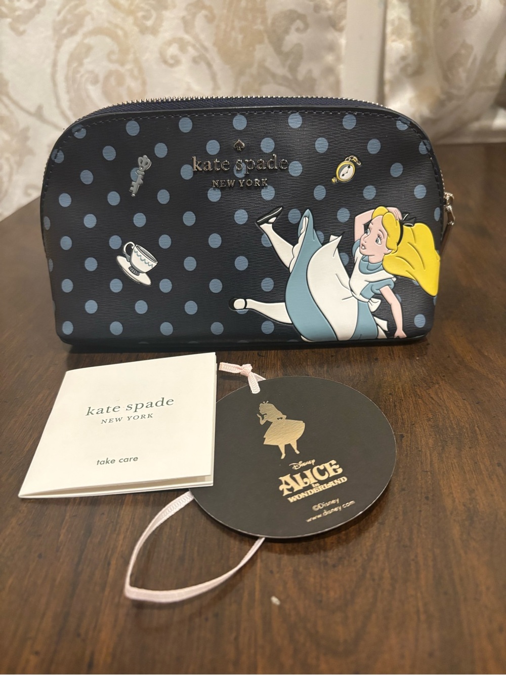kate spade x Disney Alice in Wonderland Cosmetic Case